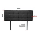 PU Leather Queen Bed Deluxe Headboard Bedhead - Black-7