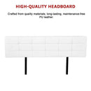 PU Leather King Bed Deluxe Headboard Bedhead - White-6