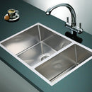 715x440mm Handmade Stainless Steel Undermount / Topmount Kitchen Sink with Waste-2