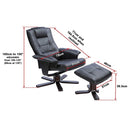 PU Leather Massage Chair Recliner Ottoman Lounge Remote-10