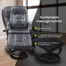 PU Leather Massage Chair Recliner Ottoman Lounge Remote-8