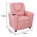 PU Leather Kids Recliner with Drink Holder-7