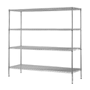 Modular Chrome Wire Storage Shelf 1500 x 600 x 1800 Steel Shelving-1