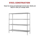 Modular Chrome Wire Storage Shelf 1500 x 600 x 1800 Steel Shelving-5