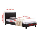 Single PU Leather Bed Frame Brown-8