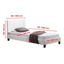 Single PU Leather Bed Frame White-8