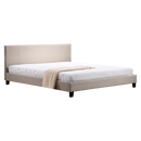King Linen Fabric Bed Frame Beige-1