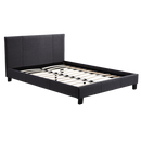 Queen Linen Fabric Bed Frame Grey-1