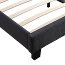 Queen Linen Fabric Bed Frame Grey-4
