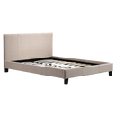 Queen Linen Fabric Bed Frame Beige-1