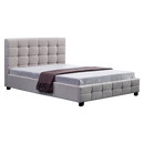 Linen Fabric Double Deluxe Bed Frame Beige-1