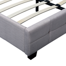 Linen Fabric Double Deluxe Bed Frame Beige-4