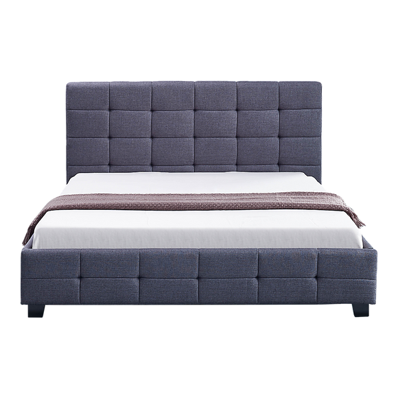 Linen Fabric Double Deluxe Bed Frame Grey