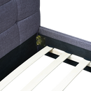 Linen Fabric Queen Deluxe Bed Frame Grey-4