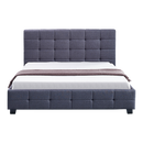 Linen Fabric Queen Deluxe Bed Frame Grey-5
