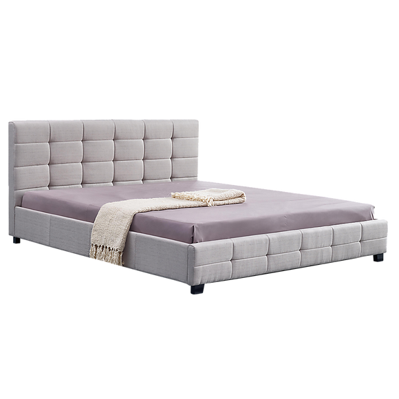 Linen Fabric King Deluxe Bed Frame Beige