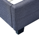 Linen Fabric King Deluxe Bed Frame Grey-5
