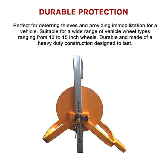 Car Vehicle Wheel Clamp Lock – Heavy Duty Anti-Theft Security Device
