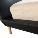 Double PU Leather Deluxe Bed Frame Black-4