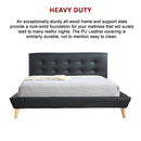Double PU Leather Deluxe Bed Frame Black-7