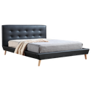Queen PU Leather Deluxe Bed Frame Black-1