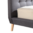 Queen Linen Fabric Deluxe Bed Frame Grey-5