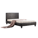 King Single PU Leather Bed Frame Brown-1