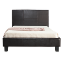 King Single PU Leather Bed Frame Brown-6