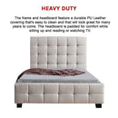 King Single Linen Fabric Deluxe Bed Frame Beige-7