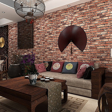 10m 3D Red Brick Print Theme Wallpaper - 0