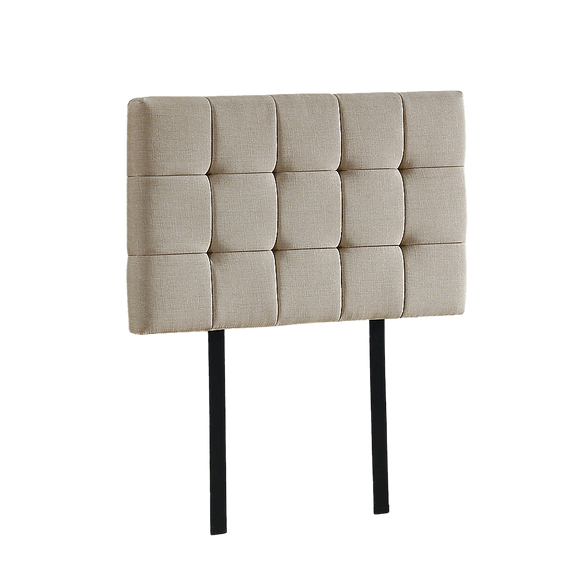Linen Fabric Single Bed Deluxe Headboard Bedhead - Beige