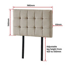 Linen Fabric Single Bed Deluxe Headboard Bedhead - Beige-10
