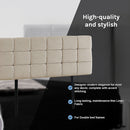 Linen Fabric Double Bed Deluxe Headboard Bedhead - Beige-8
