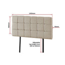 Linen Fabric Double Bed Deluxe Headboard Bedhead - Beige-10
