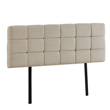 Linen Fabric King Bed Deluxe Headboard Bedhead - Beige