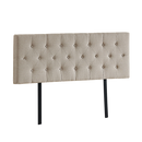 Linen Fabric Queen Bed Deluxe Headboard Bedhead - Beige-1