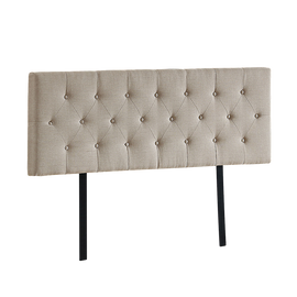 Linen Fabric Queen Bed Deluxe Headboard Bedhead - Beige