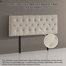 Linen Fabric Queen Bed Deluxe Headboard Bedhead - Beige-6