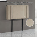 Linen Fabric Single Bed Deluxe Headboard Bedhead - Beige-6