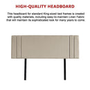 Linen Fabric King Bed Deluxe Headboard Bedhead - Beige-9
