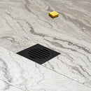 Square Black Floor Grate Drain 110 mm Full Brass Construction-10