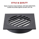 Square Black Floor Grate Drain 110 mm Full Brass Construction-11