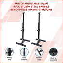 Pair of Adjustable Squat Rack Sturdy Steel Barbell Bench Press Stands GYM/HOME-3