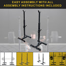 Pair of Adjustable Squat Rack Sturdy Steel Barbell Bench Press Stands GYM/HOME-7
