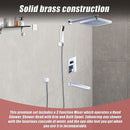 8" Rain Shower Head Straight Wall Arm Mixer Set Wall Bath Spout Outlet Tap-4
