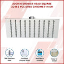 200mm Shower Head Square 304SS Polished Chrome Finish-3