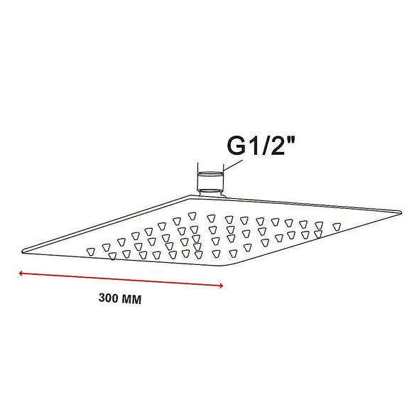 300mm Shower Head Square 304SS Polished Chrome Finish