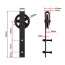 2M Big Spoke Wheel Sliding Barn Door Hardware-12