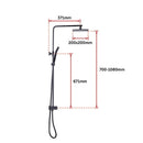 WELS 8" Rain Shower Head Set Square Dual Heads Faucet High Pressure With Mixer-12