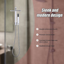 WELS 8" Rain Shower Head Set Square Dual Heads Faucet High Pressure Hand Held-10